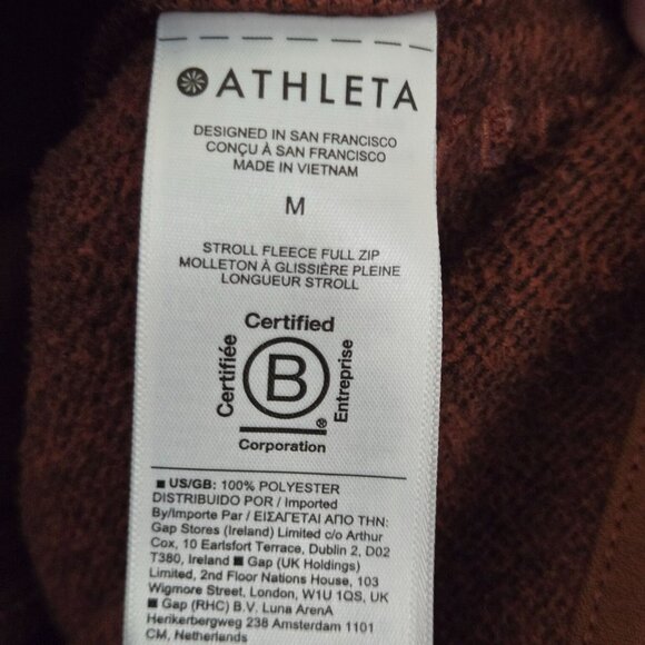 Athleta Stroll Fleece Full Zip Mahogany Pockets 2022 Size M - Picture 7 of 8